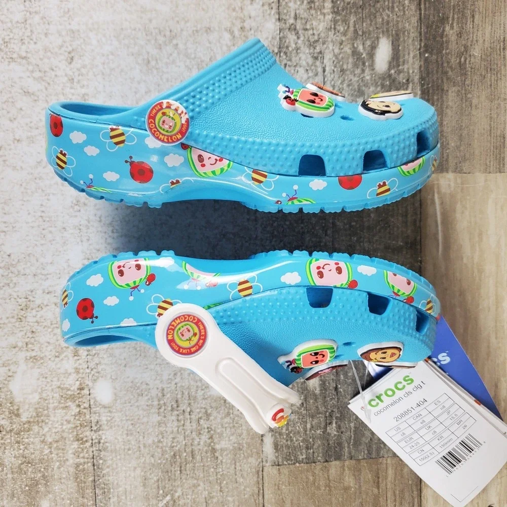 Crocs Cocomelon Classic Toddler Clogs Sz 8 C8 Blue Vented Sandals *read*‎